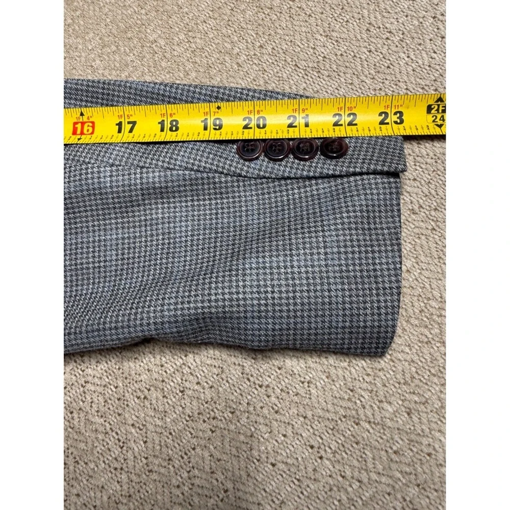 LAUREN Ralph Lauren Mens Blazer Sport Coat 38S Gray Blue Houndstooth Wool‎ Silk - Picture 12 of 12